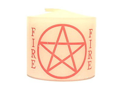 03.5cm Candle Element Pentacle Fire